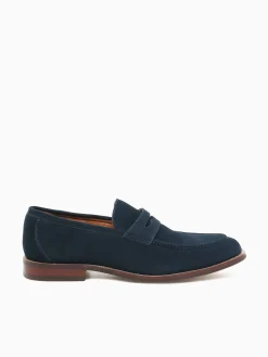 Discount Florsheim rucci moc toe penny suede Navy