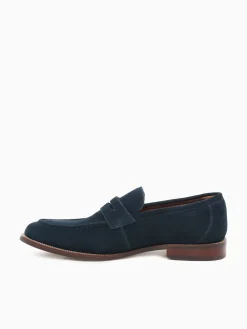 Discount Florsheim rucci moc toe penny suede Navy