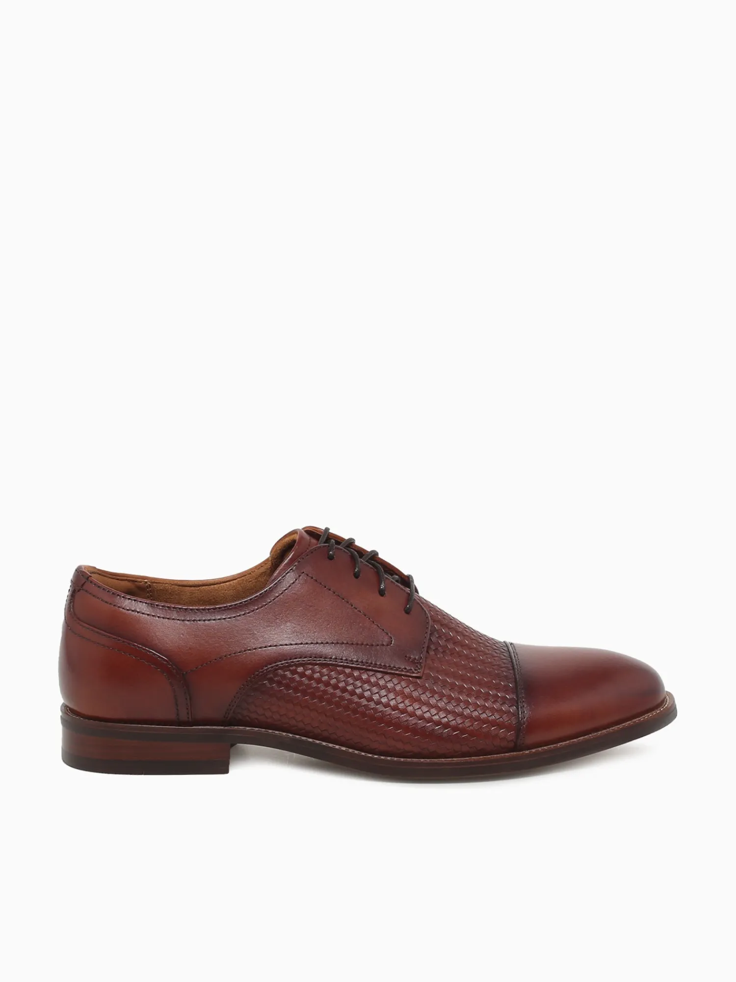 Sale Florsheim rucci weave cap toe cognac smooth weave Tan