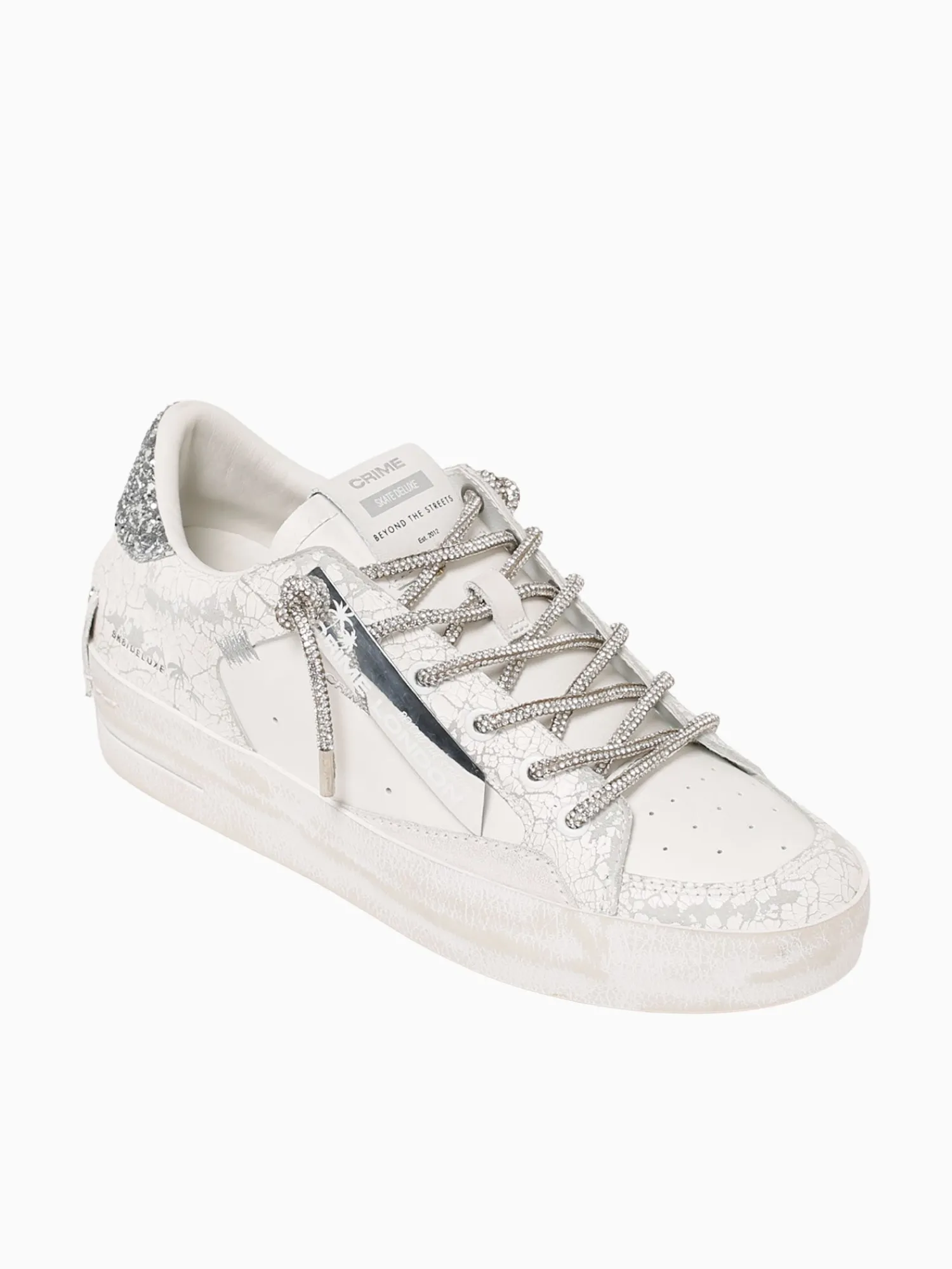 Discount CRIME LONDON sk8 deluxe 20132pp7 10 silver lea White