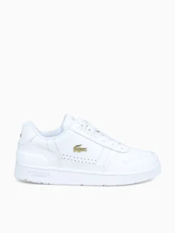 Best Lacoste t clip 124 white gold leather White Multi