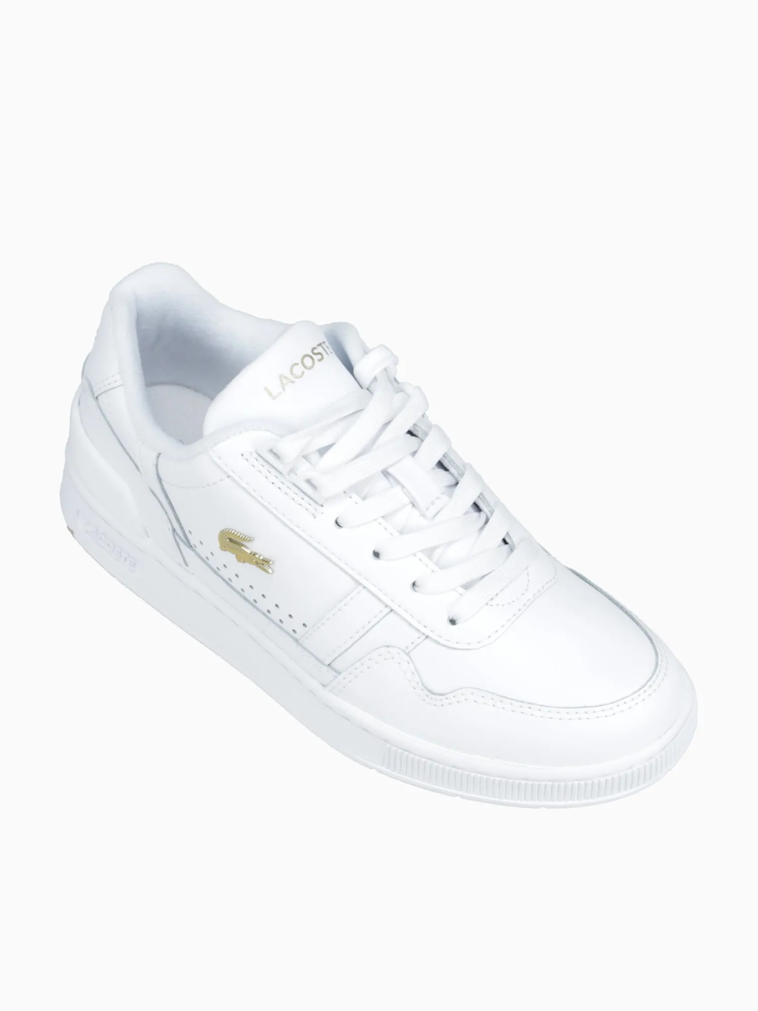 Best Lacoste t clip 124 white gold leather White Multi