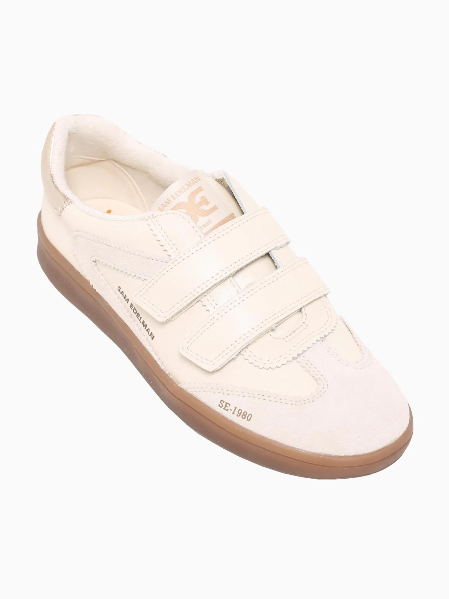 Best Sam Edelman talia ivory wht gold leather suede Off White