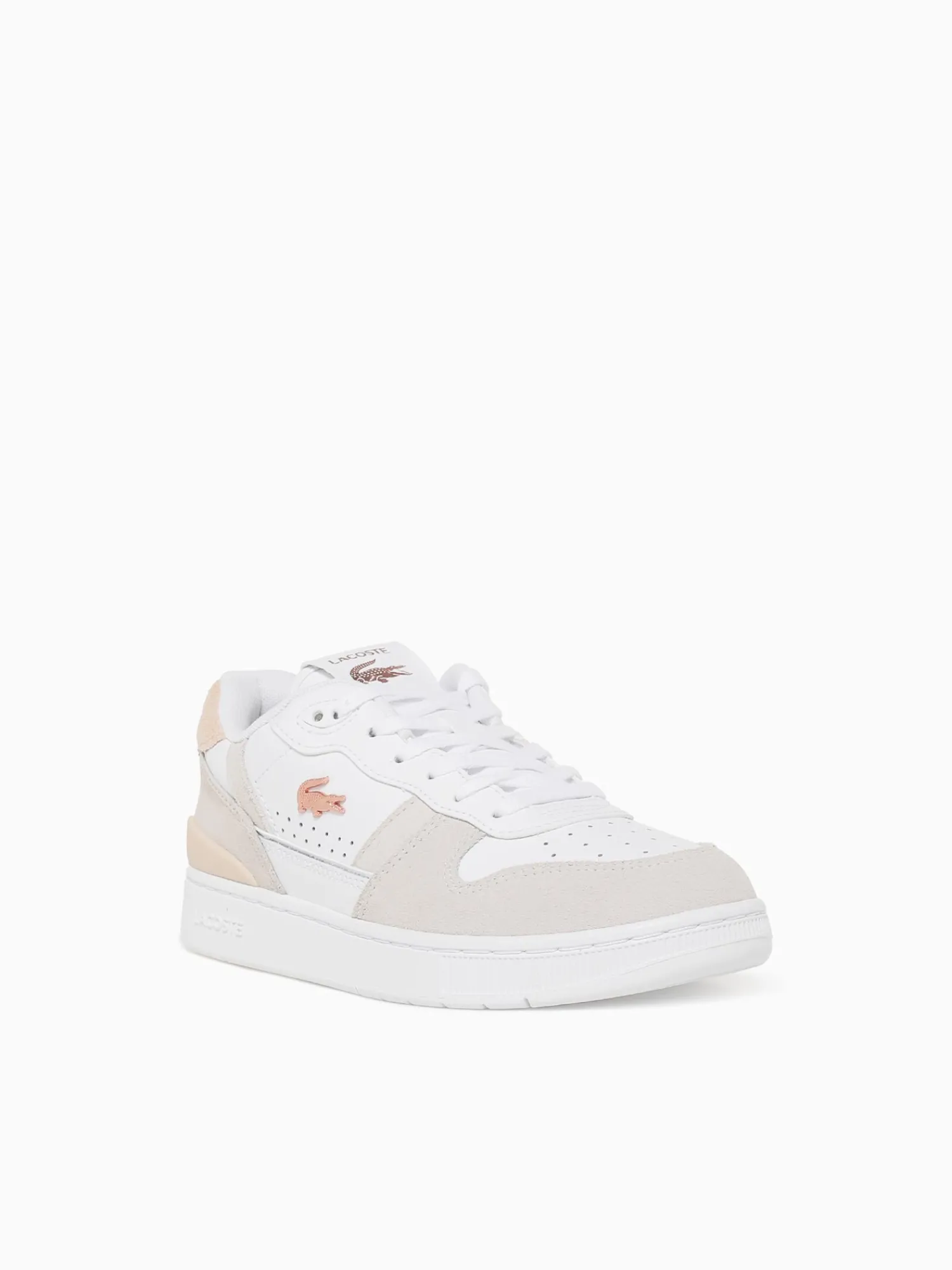 Outlet Lacoste tclip set 224 wht lt.pink leather White Multi