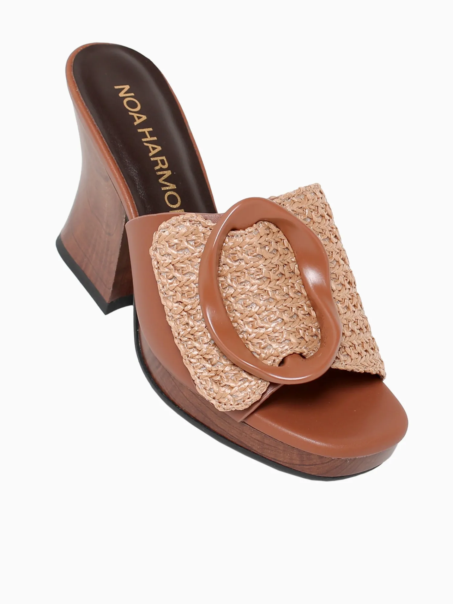 Sale Noa Harmon terra cuero rafia Cognac