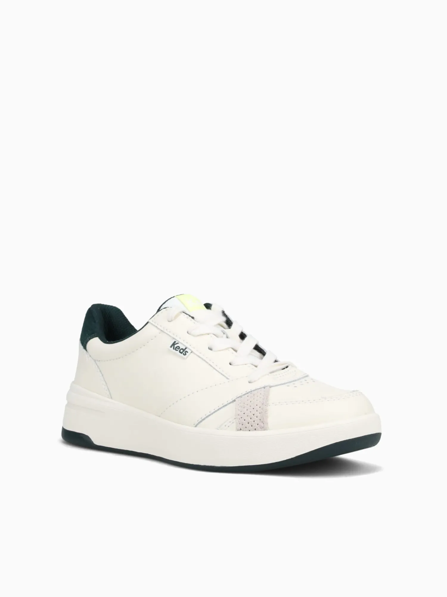 Fashion Keds the court offwhite green leather Off White