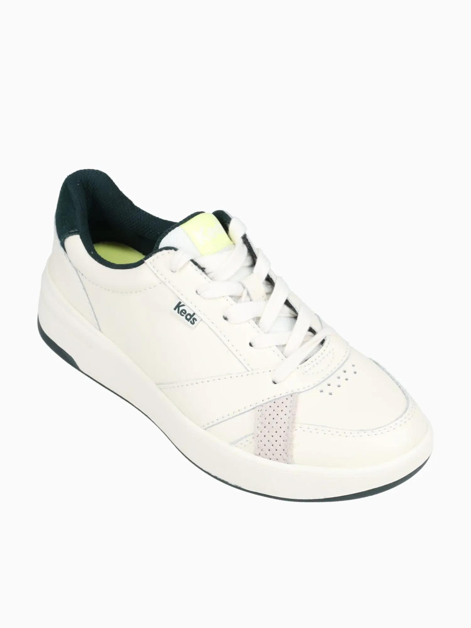 Fashion Keds the court offwhite green leather Off White