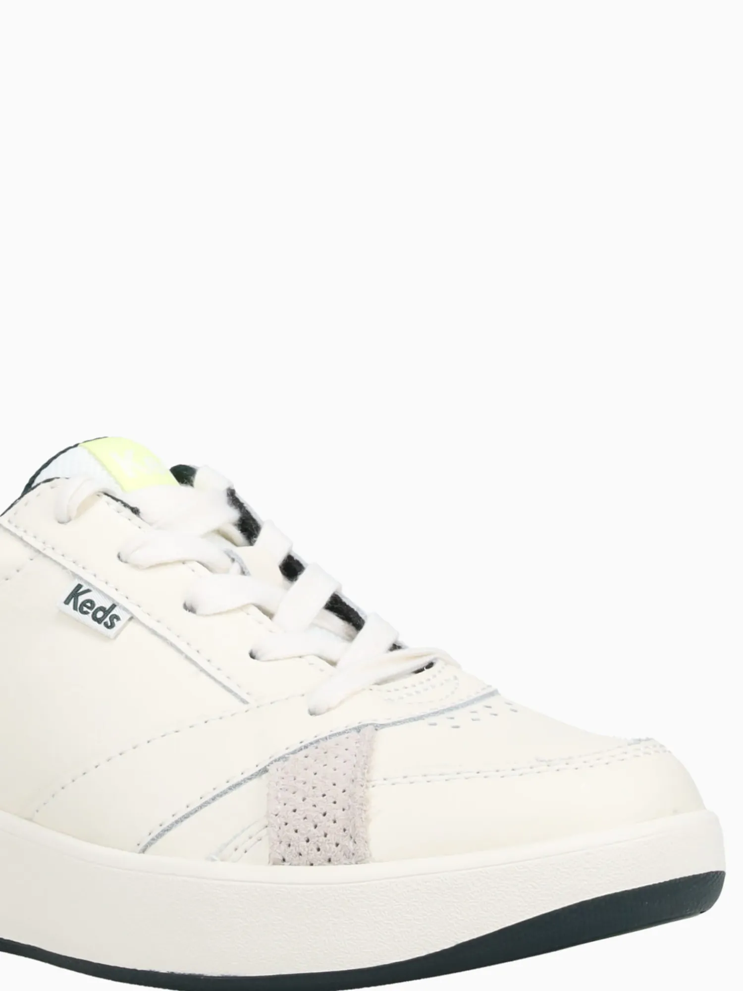 Fashion Keds the court offwhite green leather Off White