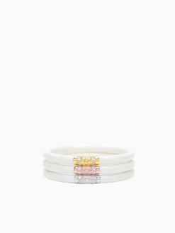 Hot BuDhaGirl three kings all weather bangles (awb) - ivory White