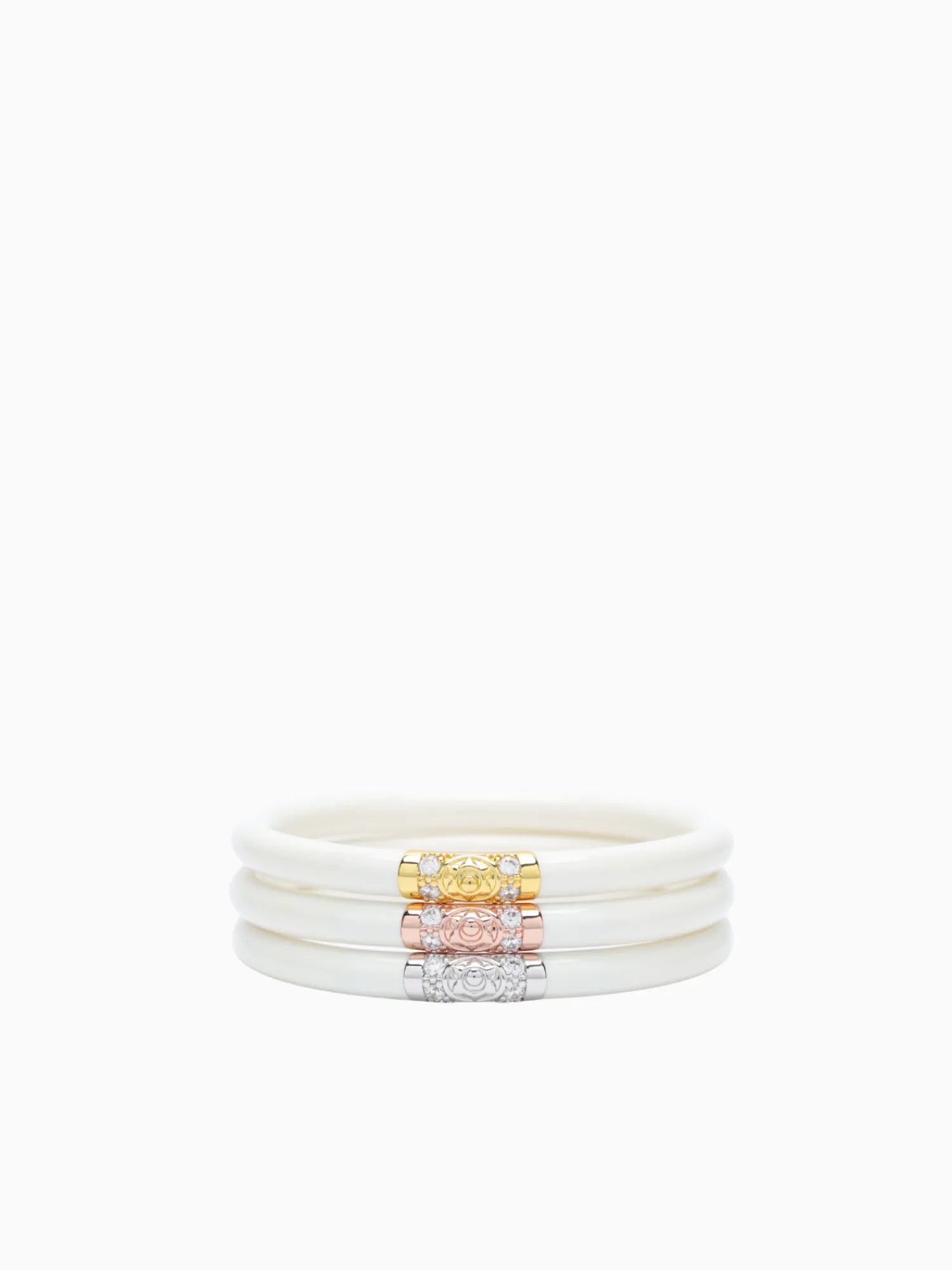 Hot BuDhaGirl three kings all weather bangles (awb) - ivory White