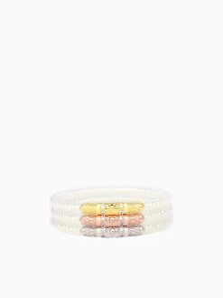 Sale BuDhaGirl three queens all weather bangles (awb) - s White Pearl