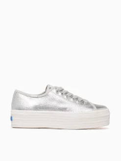 Online Keds triple up washed metallic Silver