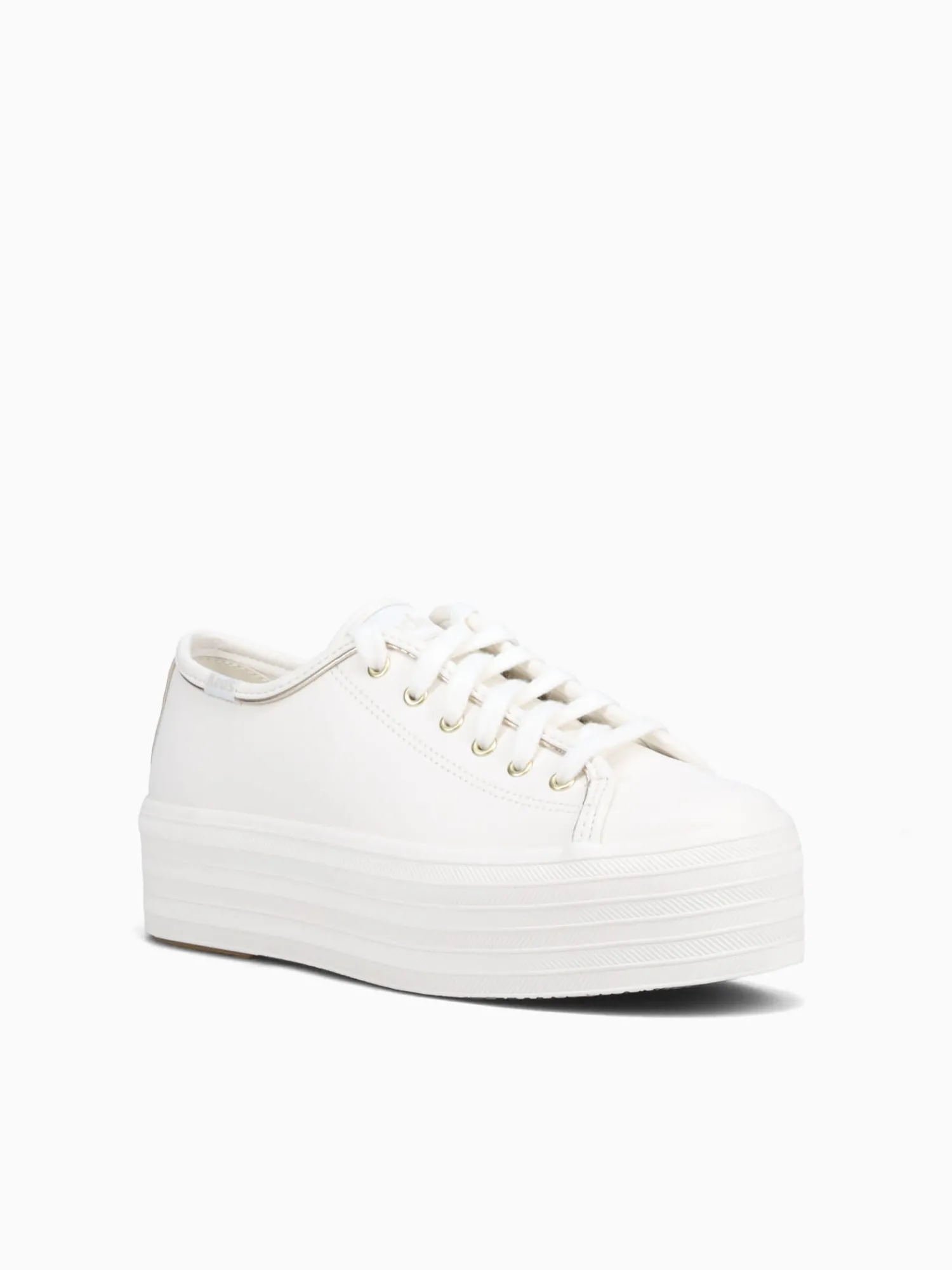 New Keds triple up gold leather White