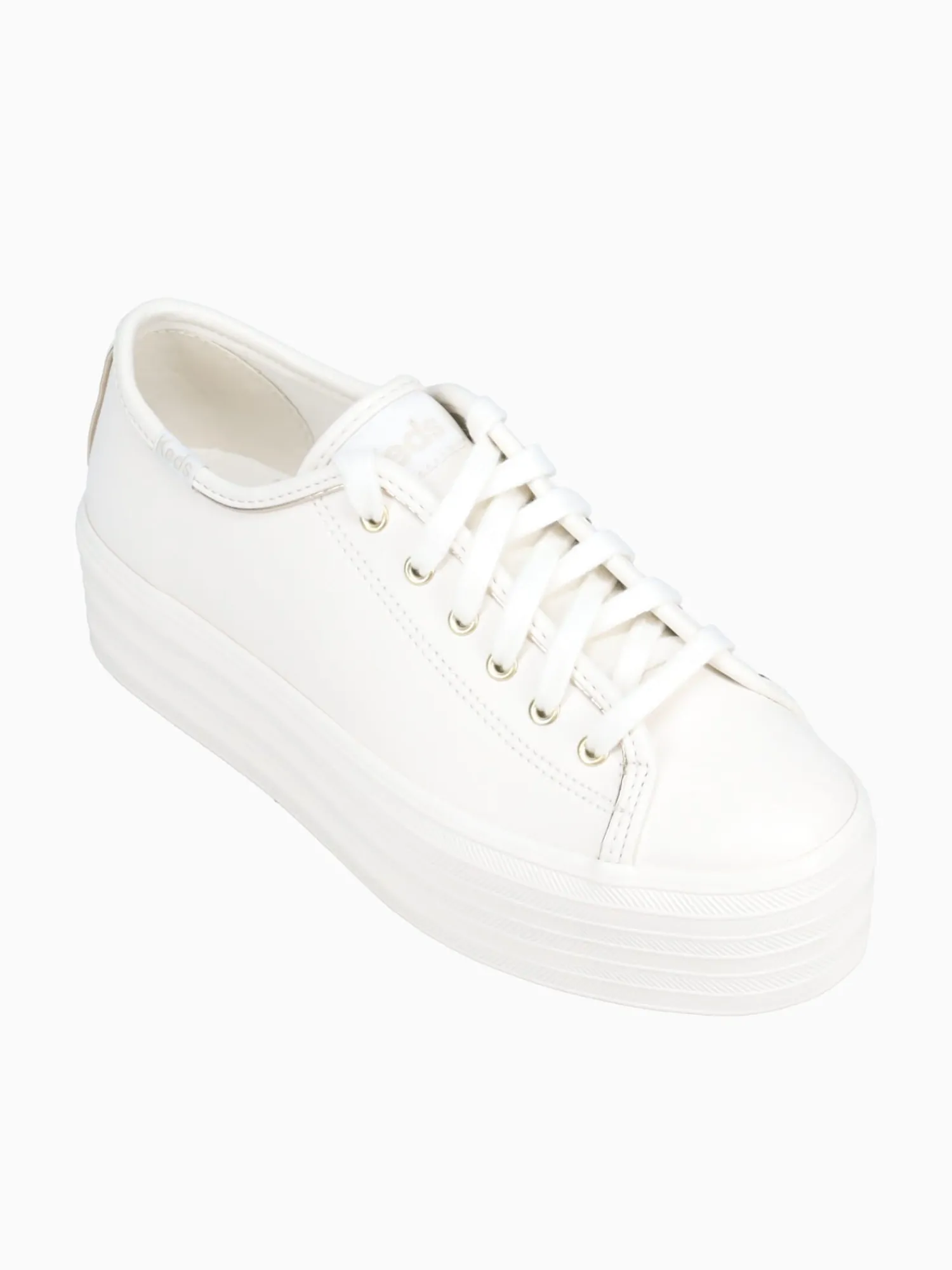 New Keds triple up gold leather White
