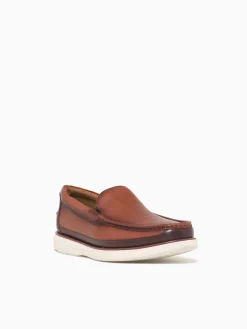 Online Florsheim tropic moc toe venetian chest lea Cognac