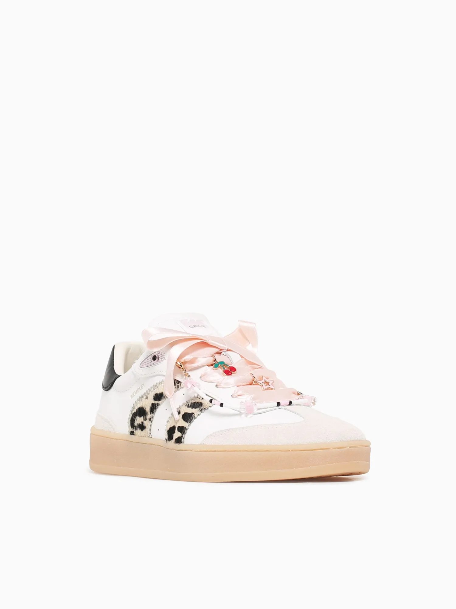 Sale CRIME LONDON wembley 20250pp7 10 wht leopard lea sde White