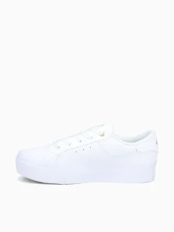 Discount Lacoste ziane platform wht gold leather White